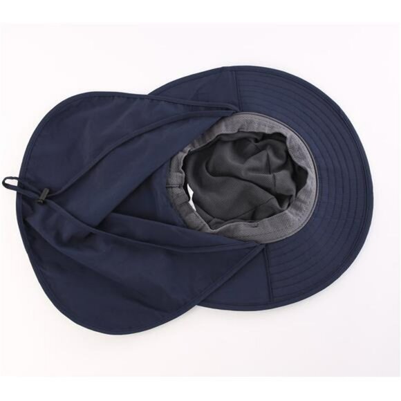 UPF 50 sun hat with neck flap wide brim fishing hiking camping hat unisex - Picture 4 of 7